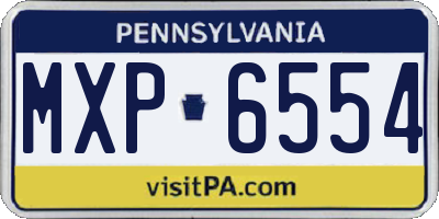 PA license plate MXP6554