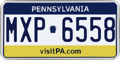 PA license plate MXP6558