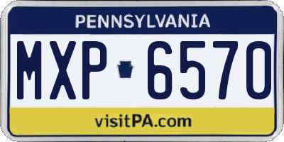 PA license plate MXP6570