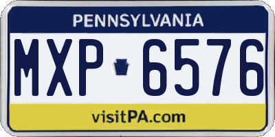 PA license plate MXP6576
