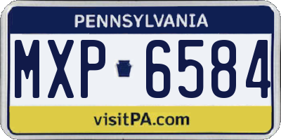 PA license plate MXP6584