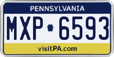 PA license plate MXP6593
