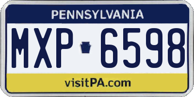PA license plate MXP6598