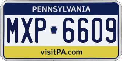 PA license plate MXP6609