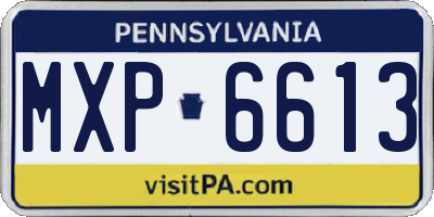 PA license plate MXP6613