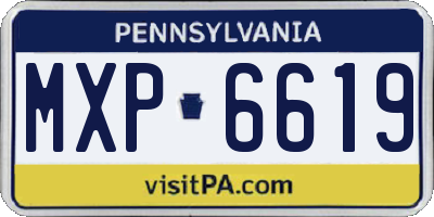 PA license plate MXP6619