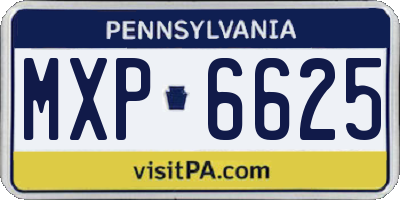 PA license plate MXP6625