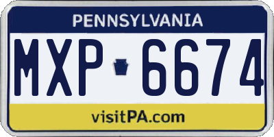 PA license plate MXP6674