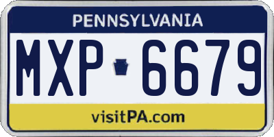PA license plate MXP6679