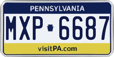 PA license plate MXP6687