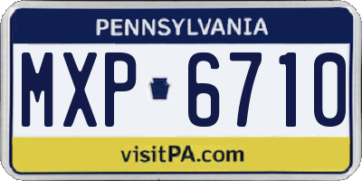 PA license plate MXP6710