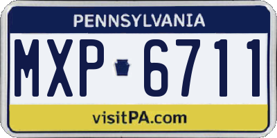 PA license plate MXP6711