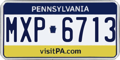 PA license plate MXP6713