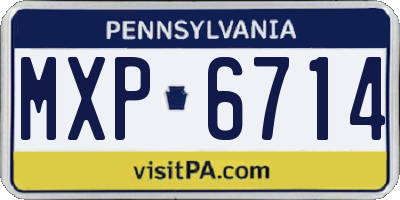 PA license plate MXP6714