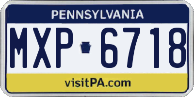 PA license plate MXP6718