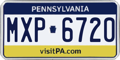 PA license plate MXP6720