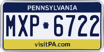PA license plate MXP6722