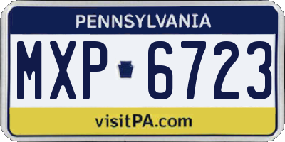 PA license plate MXP6723
