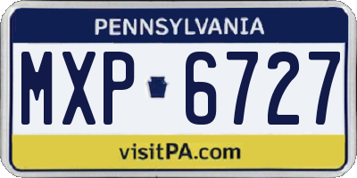 PA license plate MXP6727