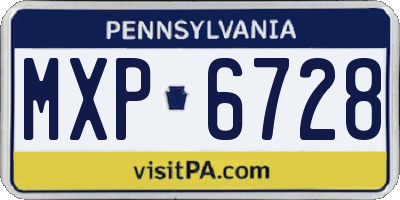 PA license plate MXP6728