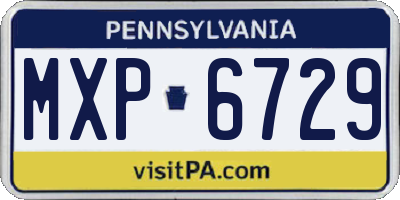 PA license plate MXP6729
