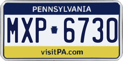 PA license plate MXP6730