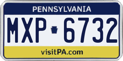 PA license plate MXP6732