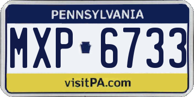 PA license plate MXP6733