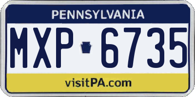PA license plate MXP6735