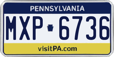 PA license plate MXP6736