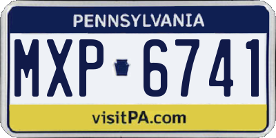 PA license plate MXP6741