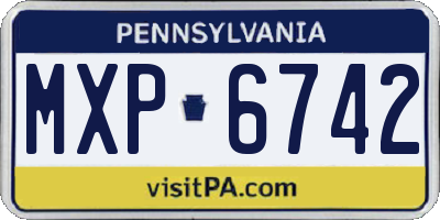 PA license plate MXP6742