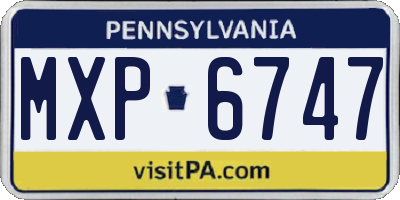 PA license plate MXP6747