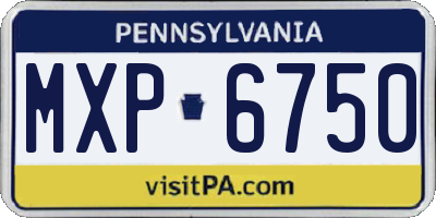 PA license plate MXP6750