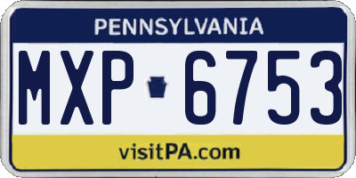 PA license plate MXP6753