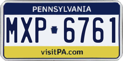 PA license plate MXP6761