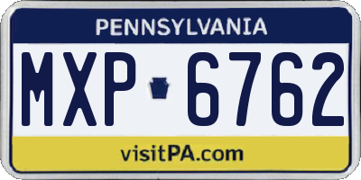 PA license plate MXP6762