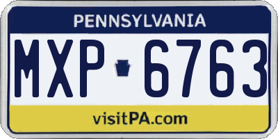 PA license plate MXP6763