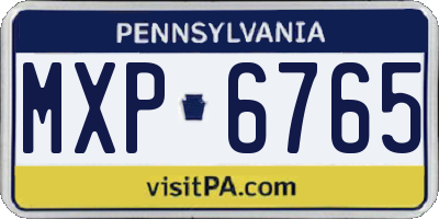 PA license plate MXP6765