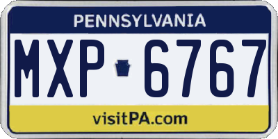 PA license plate MXP6767