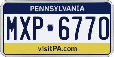 PA license plate MXP6770
