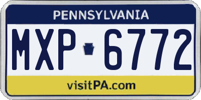 PA license plate MXP6772