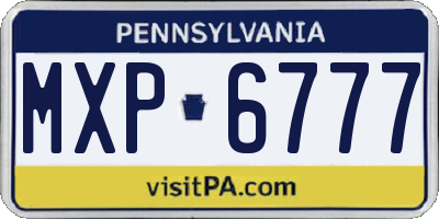 PA license plate MXP6777