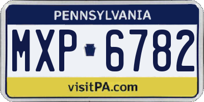 PA license plate MXP6782
