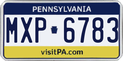 PA license plate MXP6783