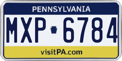 PA license plate MXP6784