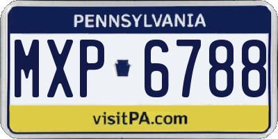 PA license plate MXP6788