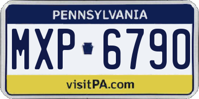 PA license plate MXP6790