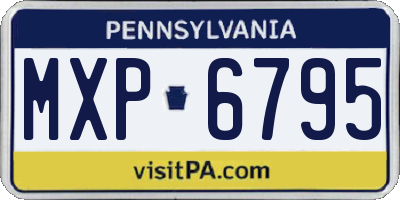 PA license plate MXP6795