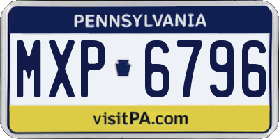 PA license plate MXP6796
